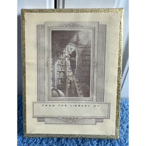 Vintage Antioch Publishing Co. 50 Bookplates with Library Scene NIB